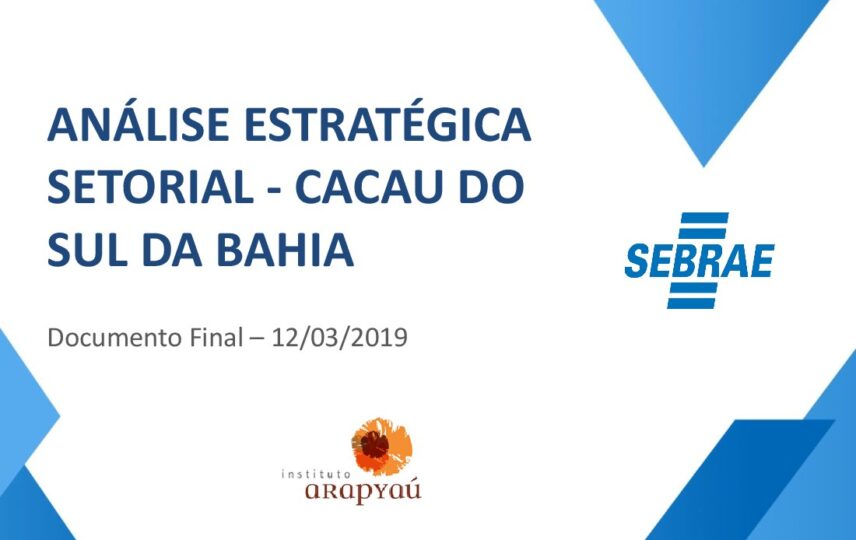Capa: Análise Estratégica Setorial - Cacau do sul da Bahia