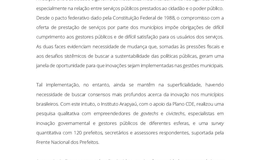 Capa: Inovação Governamental em Municípios - divergências e oportunidades
