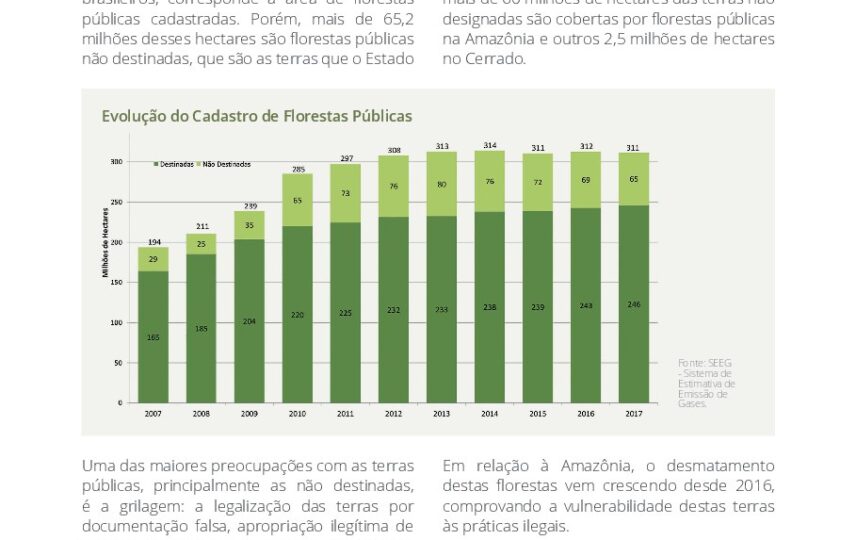 Capa: Mudanças climáticas: florestas públicas não destinadas (FPND)
