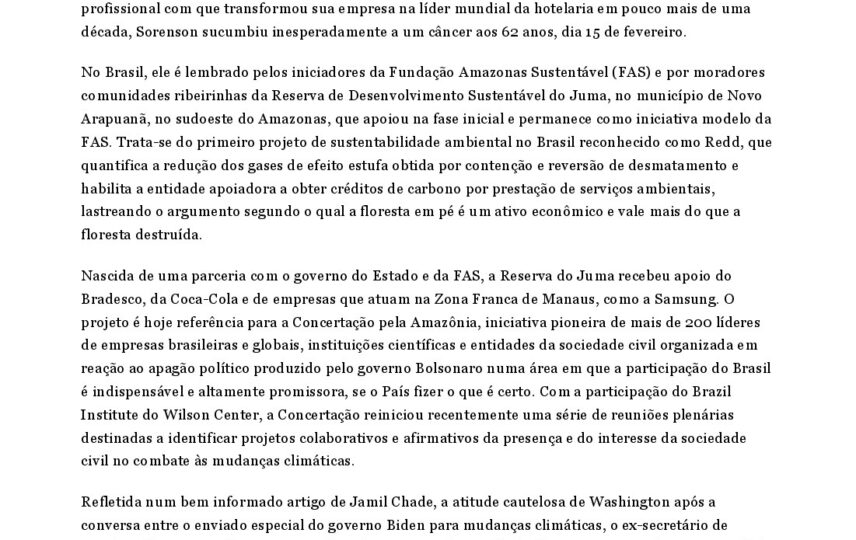 Capa: Opinião Estadão: A Concertação pela Amazônia